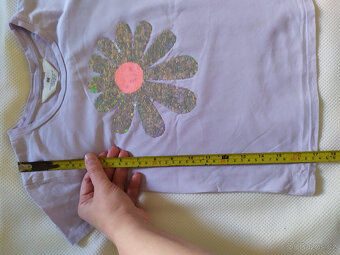 Letní tričko, kopretina, flitry, H&M, vel. 122/128 - 5