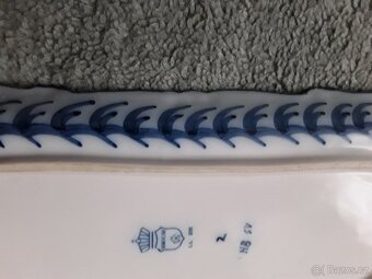 Stará plochá míska .-ručně malovaná-značeno... - 5