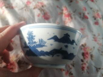 Vintage porcelánová čínská sada s miskou a lžíci - 5