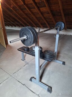 Bench press lavice s osou a závažím – domácí posilovna - 5