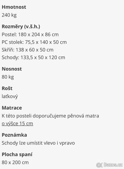 Patrová postel s psacím dtolem - 5