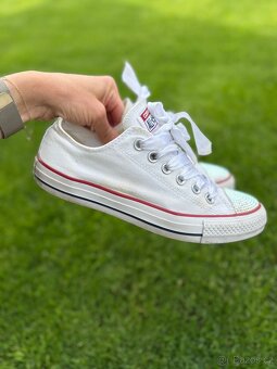 2x luxusní červené + bíle converse s kamínky Swarovski - 5