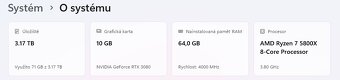 Herní PC - Ryzen 7 5800X / 64GB / 3,5TB / RTX 3080 10GB - 5
