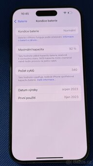 iPhone 15 Pro 128GB Blue Titan, krásný stav - 5