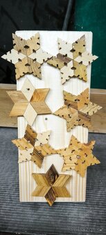 Dřevěný stromek, hvězda, vločka - 5