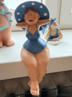 Retro plážové figurky – sada 4 ks, 17–20 cm, bez poškození - 5