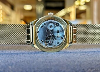 Československé mechanické vintage pánske hodinky PRIM Zlaté - 5