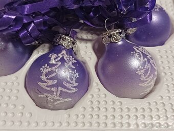 KRÁSNÉ STARÉ SKLENĚNÉ RUČNĚ MALOVANÉ VÁNOČNÍ OZDOBY WITTIG A - 5