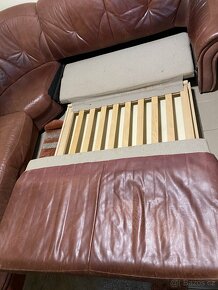 Kožená rozkládací sedací souprava ( sedačka , gauč ) - 5