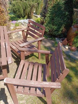 Zahradní nábytek stůl 2 křesla a lavička - 5