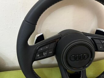 AUDI KOŽENÝ EXCLUSIVE VOLANT +AIRBAG+F1 PADLA BIELA/ČIERNA - 5