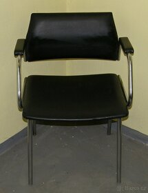 Kovové židle s polštář. sedadlem a opěrkou-4ks+1ks chrom. - 5