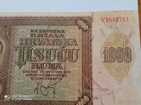 TOP BANKOVKA 1000 KUNA 1941 SÉRIE V - 5