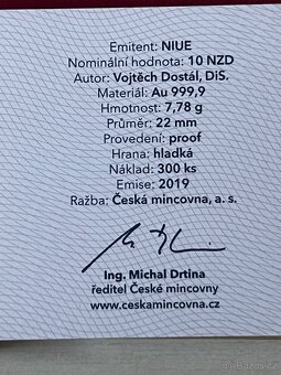 Zlato / zlatá mince Karel Kryl proof - 5