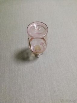 Stará skleněná ručně malovaná váza - 5