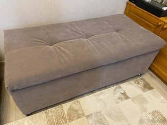 Prodám pěknou zánovní hnědou sedací soupravu do L - 5