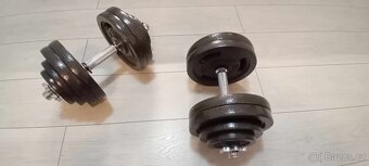 Činky HOP SPORT + posilovací lavice Domyos - 5