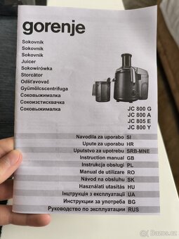 Odšťavňovač GORENJE JC800 (TÉMĚŘ NOVÝ) - 5