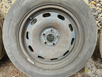 4x plechové disky 15″ s pneu + poklice – Škoda / VW / Seat - 5