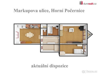 Světlý byt 3+kk, 59 m2 + balkon 2 m2, sklep, parkovací stání - 5
