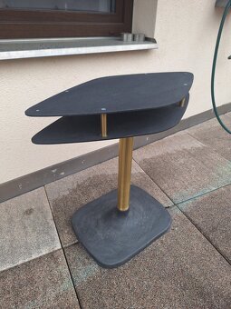 Industriální stolek z mosazi, litiny a železa - 5