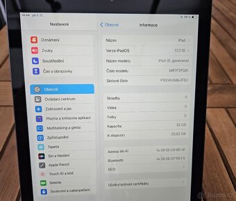 Apple iPad 6 gen. / 32GB Uložiště / IOS 17.7.10 / 9,7" - 5