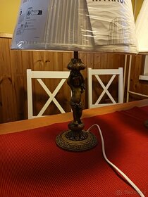 Dvě starožitné mosazné lampy s andělíčky - 5