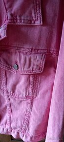 Dámská riflová bunda - růžová džínová bunda 1XL - 5