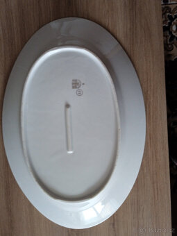 Retro porcelánový oválný talíř - 5