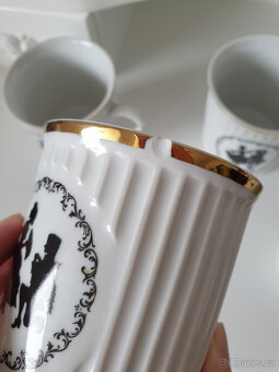 Rokoko porcelánové hrnky hrníčky Czechoslovakia - 5