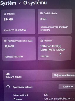 Herní notebook MSI Katana 17 B13VGK-885CZ - 5