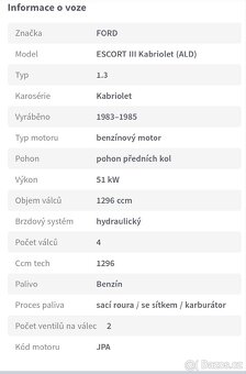 Ford Escort Mk 3 kabriolet - 5