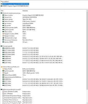 2x 4gb ddr3 Hyper X do PC. Komplet : 500kč - 5