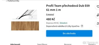 samolepici lista prechodovy profil hlinikova dub - 5
