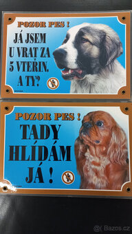 Prodám plastové tabulky "Pozor pes", Tady hlídám já - 5