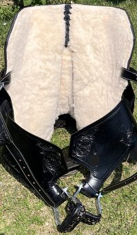 Westernové sedlo 23) černé Floral hnědý krokodýl - 5