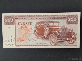 1000 Kč PŘITISK vzácná první série R 01, více bankovek víz o - 5