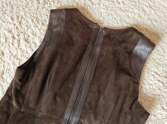 Dámské kožené hnědé šaty, vel. 40, jak NEW - 5