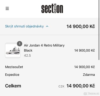 Prodám boty Jordan 4 Military Black - 5