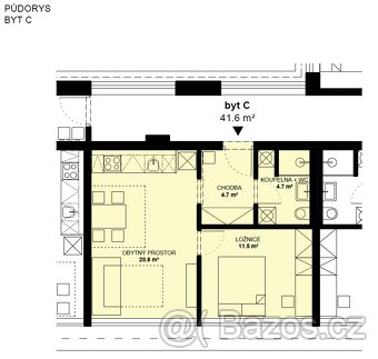 Pronájem bytu 2+kk, Masarykova ulice, Nové Město na Moravě - 5