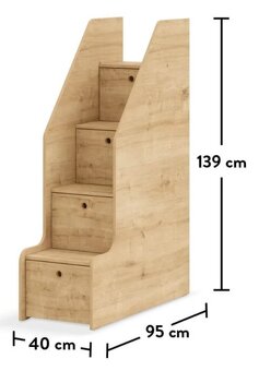 Patrová postel (3 děti)+úložný prostor + PC stůl a komoda - 5