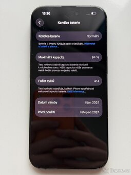 iPhone 16 Pro 128GB Černý, Baterie 94% - 5