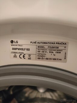 Pračka LG - úzká slim, 7 kg, bez závad, tichá - 5