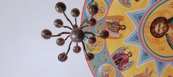 12 ramenný mosazný lustr - 5
