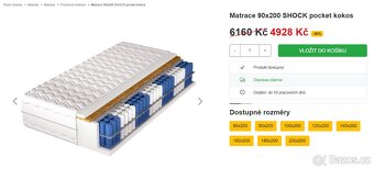 Novy hypoalergenní matrace 90x200 pocket kokos - 5