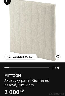 Akustický panel / zástěna/ nástěnka na stůl Ikea černý - 5