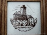 Miniatura Týnec nad Sázavou, zarámovaná v mahagonovém dřevu. - 5
