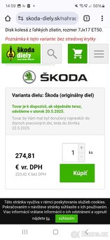 5x112 r17 alu disky original Škoda - 5