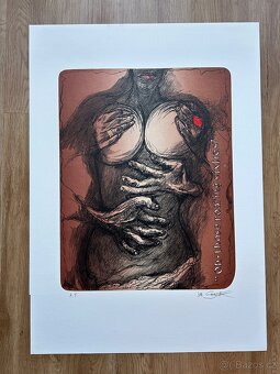 Jan Saudek - 2 litografie a mince - 5