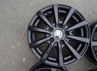 Alu disky černé Škoda, 15", 5x112, ET 43, šířka 6J - 5